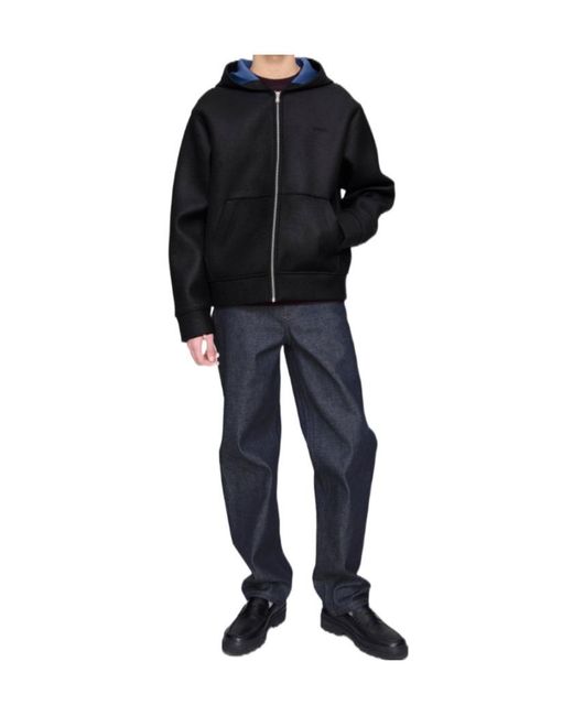 A.P.C. Blue Zipped Hooded Jacket for men