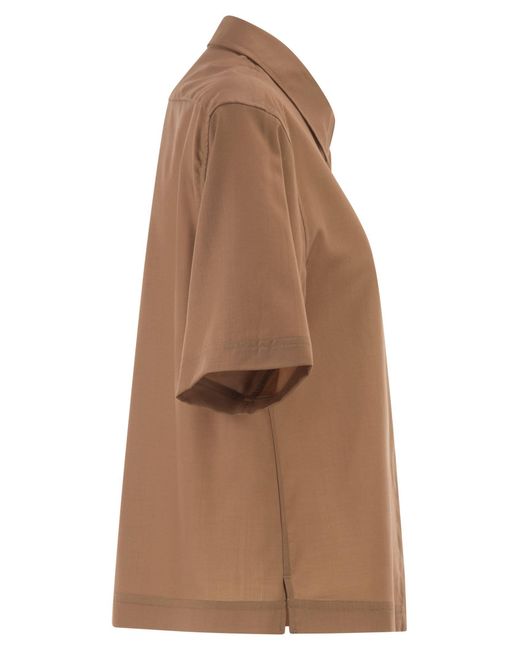 Herno Brown Logo Plaque Shirt