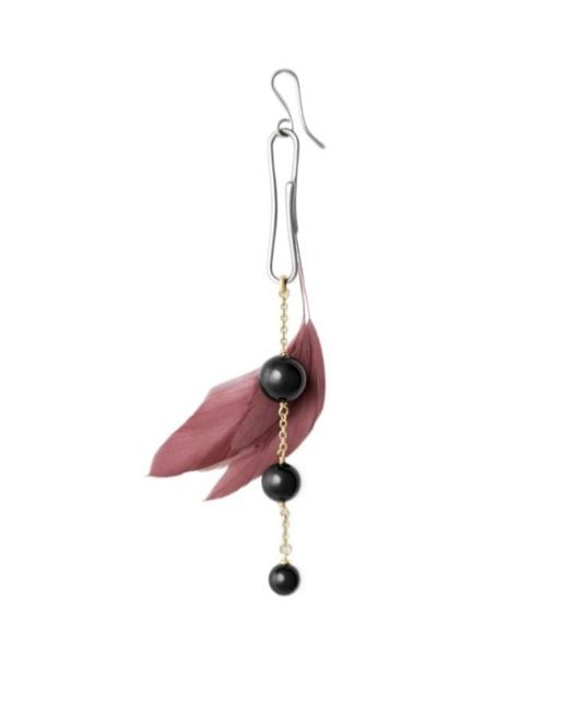 Lemaire Pink Feather Dot Earring
