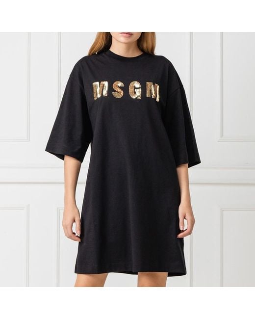 MSGM Black Logo Dress