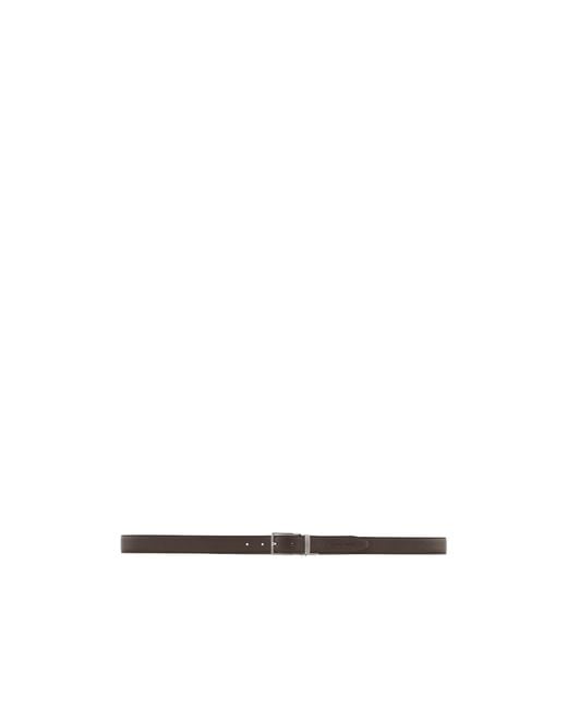 Emporio Armani White Logo Debossed Buckled Belt for men