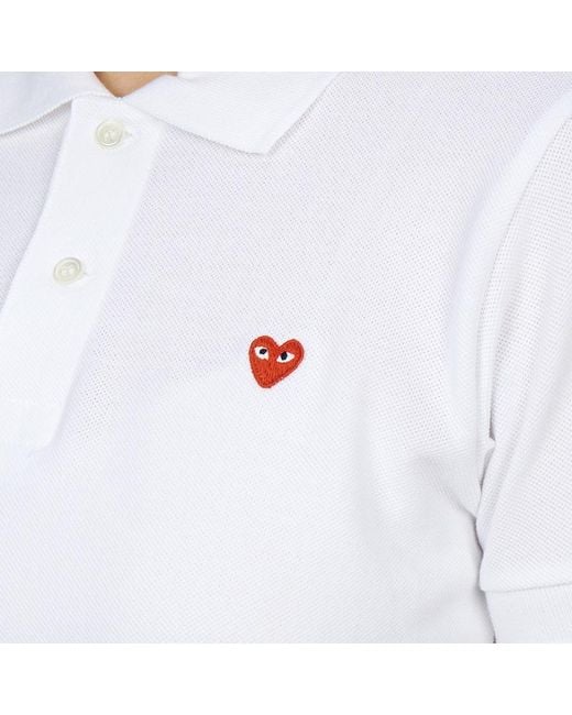 Comme des Garçons White Short-Sleeved Polo Shirt