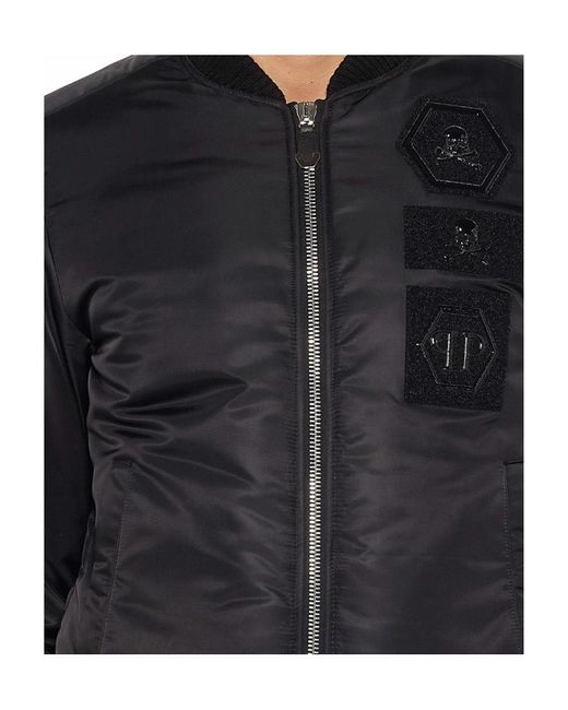 Philipp Plein Black Logo Casual Jacket for men