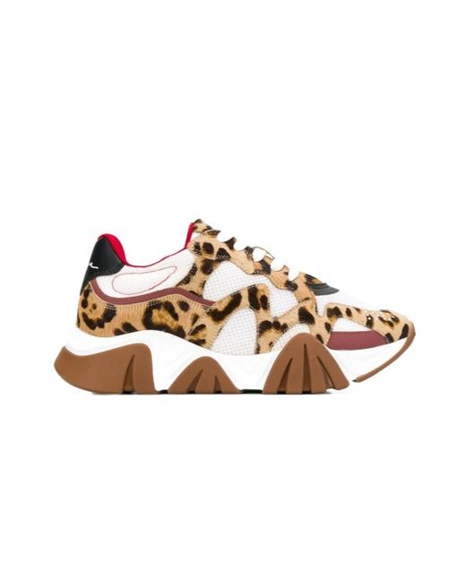 Versace Multicolor Leopard-Print Sneakers for men