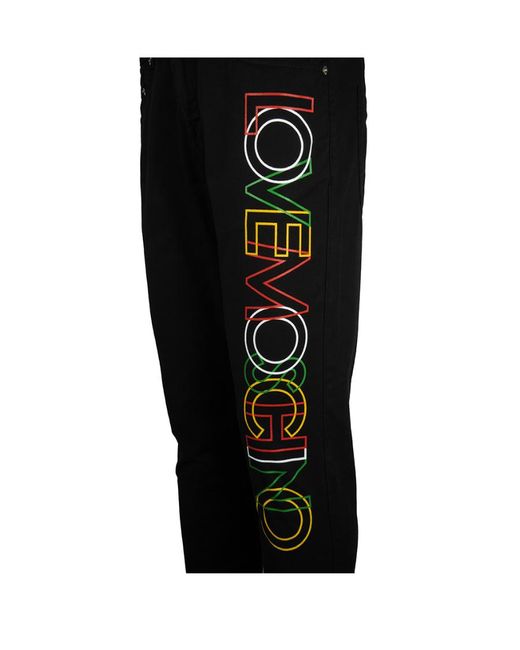 Moschino Black Logo Logo Casual Pants for men