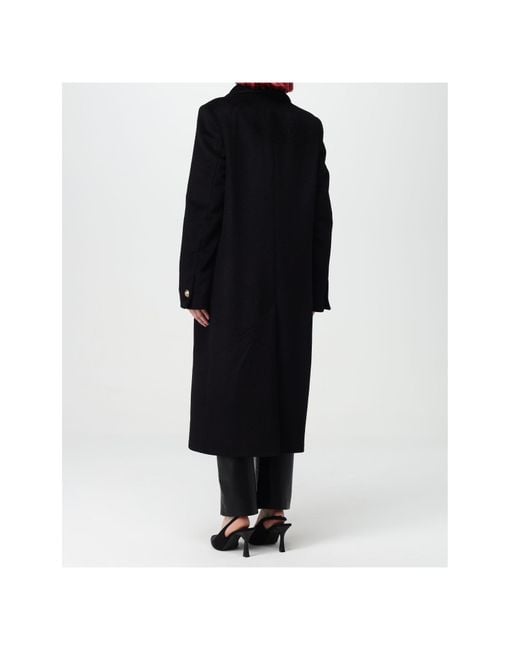 Tagliatore Black Belted-Waist Double-Breasted Coat