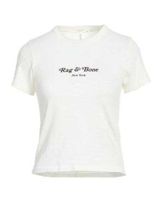 Rag & Bone White Simple Printed T-Shirt