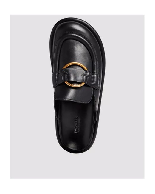 Moncler Black Rind Detailed Slip-On Mules