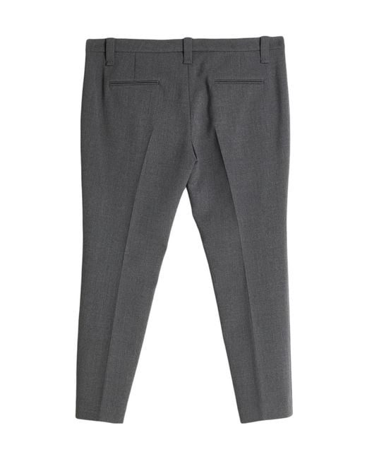 Brunello Cucinelli Gray Solid-Color Casual Pants