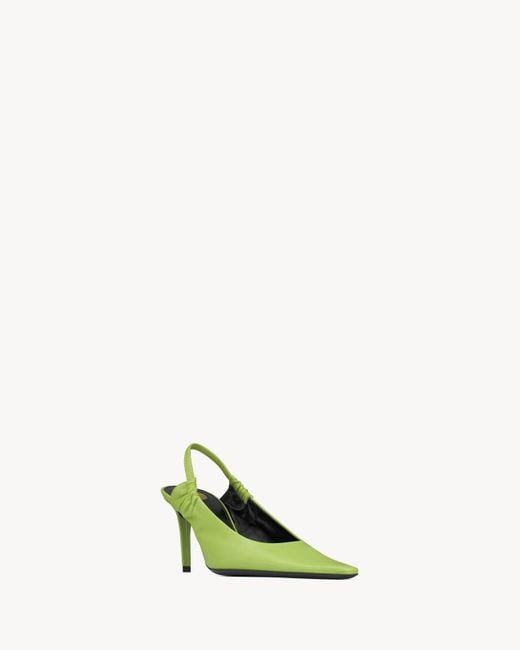 Saint Laurent Green Anne-Marie Slingback Pumps