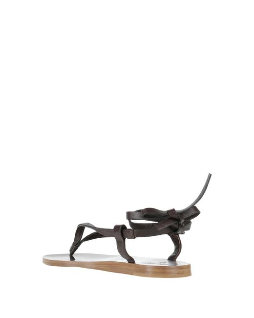 Brunello Cucinelli Brown Leather Flip-Flops