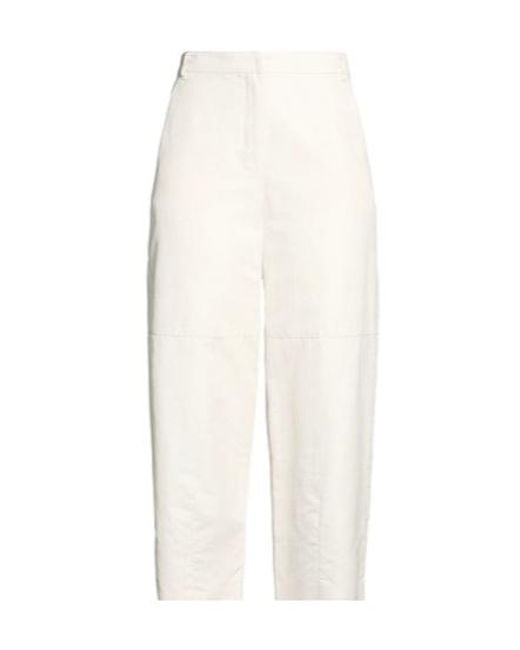 Max Mara White Simple Tapered Pants