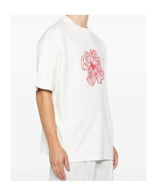 Drole de Monsieur White Drôle De Monsieur Slogan Hibiscus T-Shirt for men