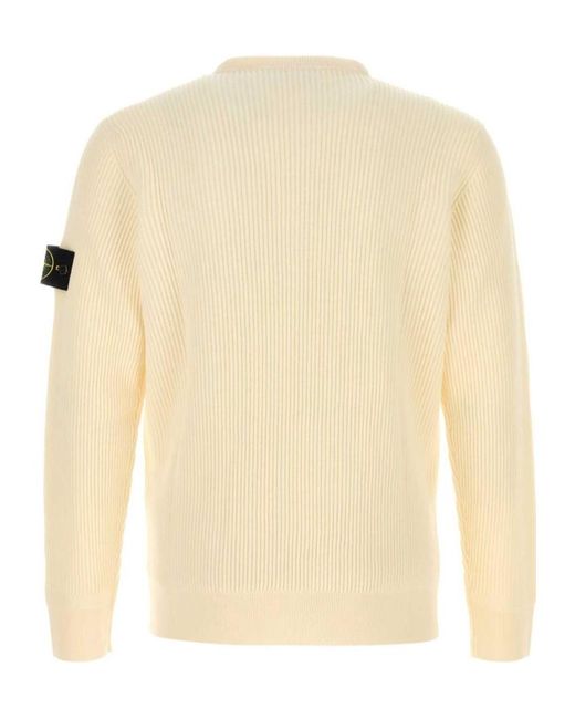 Stone Island Natural Logo Patch Crewneck Jumper for men