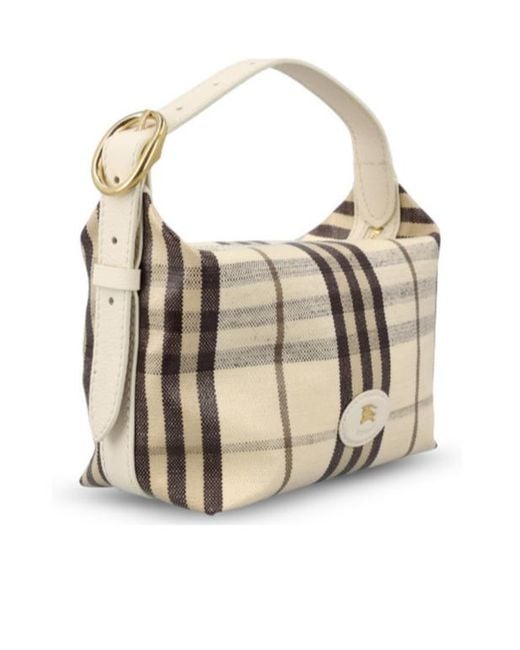 Burberry Natural Highlands Checked Shoulder Bag