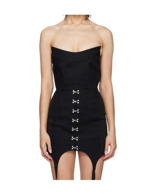 Dion Lee Black Embossed Off-Shoulder Bustier