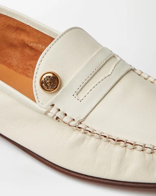Versace White Guanto Round Toe Loafers for men