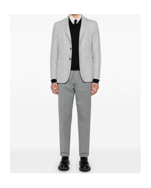 Tagliatore Gray Single-Breasted Blazer for men