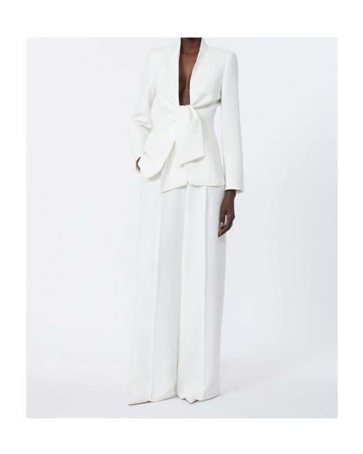 Max Mara White Manetta Pleated Trousers