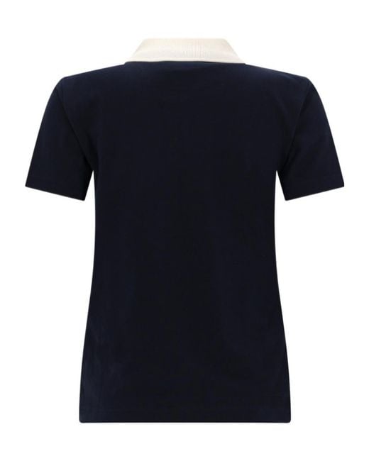 A.P.C. Blue Contrast Collar Polo T-Shirt
