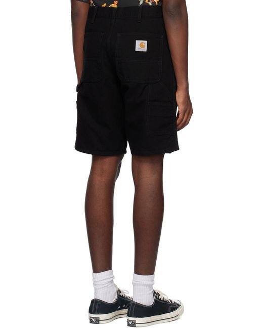 Carhartt Black Logo Patch Chino Shorts for men