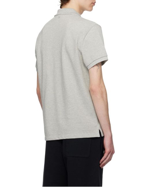 AMI Gray Short-Sleeved Polo Shirt for men