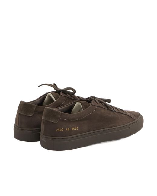 Common Projects Brown Suede-Leather Low-Top Sneakers for men