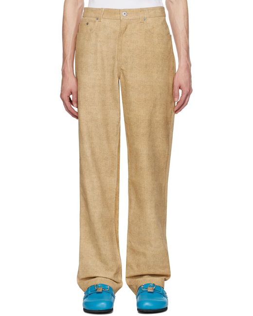 J.W. Anderson Natural Leather Straight-Leg Trousers for men