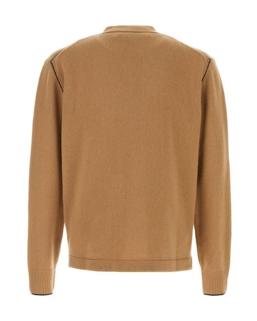 Vivienne Westwood Brown Orb Embroidered V-Neck Cardigan for men