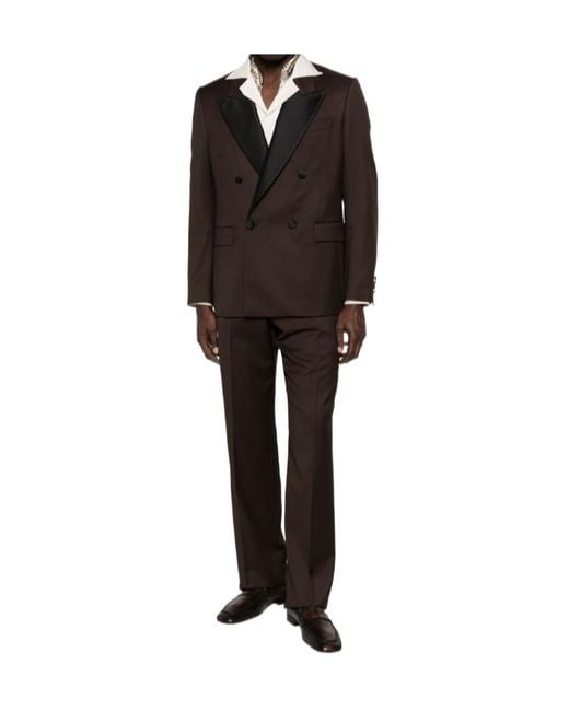 Lardini Brown Double-Breasted Suit for men