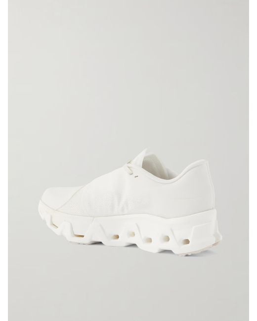 On Shoes White Rubber Trimmed Mesh Sneakers