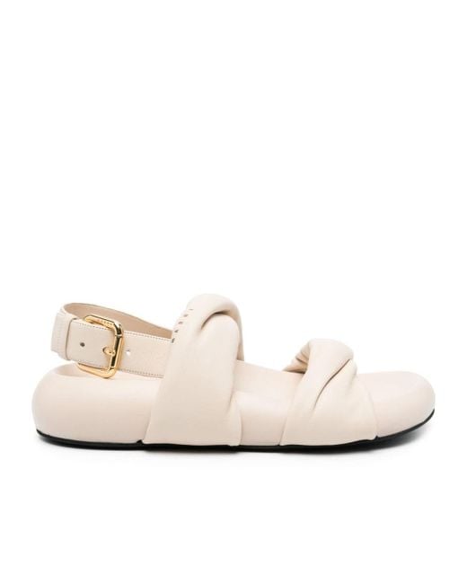 Marni White Bubble Twisted Open-Toe Sandals