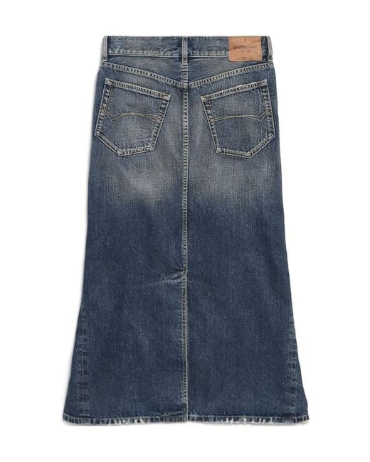 Balenciaga Blue Denim Midi Skirt