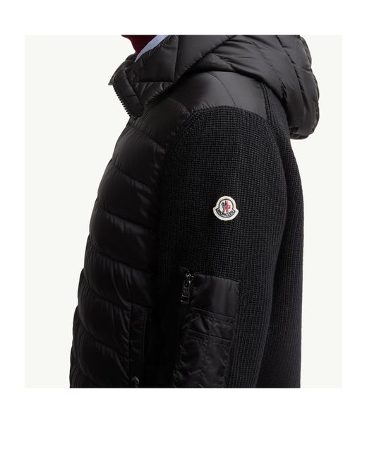 Moncler Black Quilted Zip-Up Jacket for men