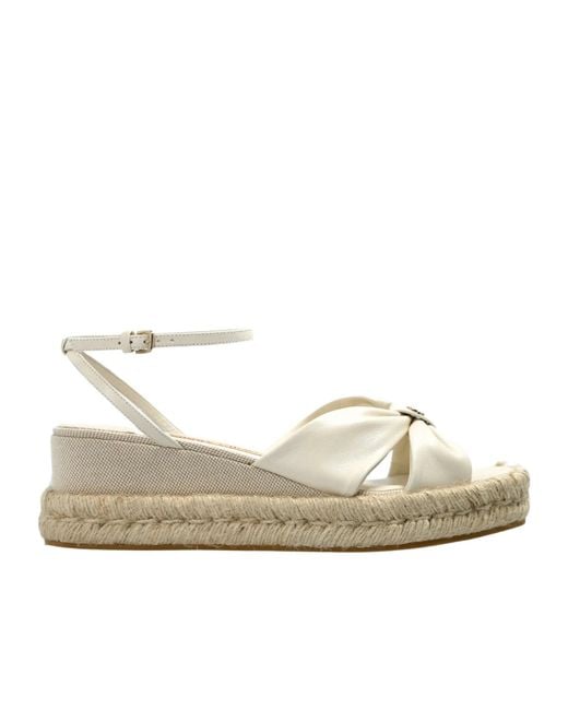 Jimmy Choo White Aella Wedge Espadrille Sandals