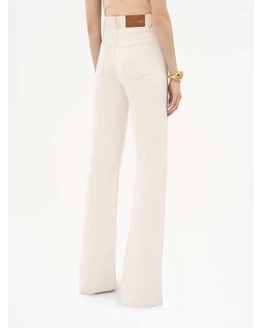 Chloé White Chloé High-Waisted Flared Jeans