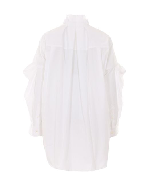 Sacai White Long Sleeve Striped Shirt