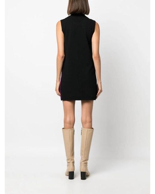 Diane von Furstenberg Blue Vertical Striped Sleeveless Dress