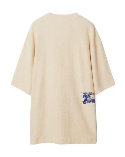Burberry Natural Logo Jacquard Towelling-Finish Crewneck T-Shirt for men