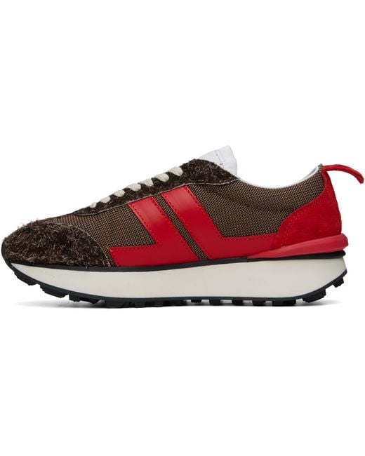 Lanvin Red Bumpr Mesh Sneakers for men