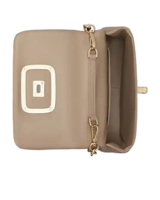 Roger Vivier Brown Logo Engraved Foldover Top Shoulder Bag
