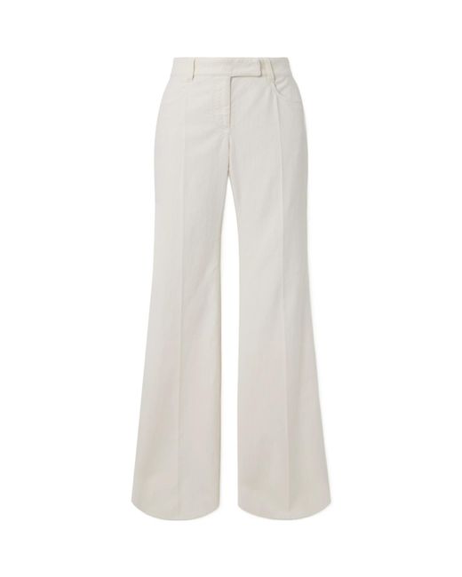 Brunello Cucinelli White Flared Trousers
