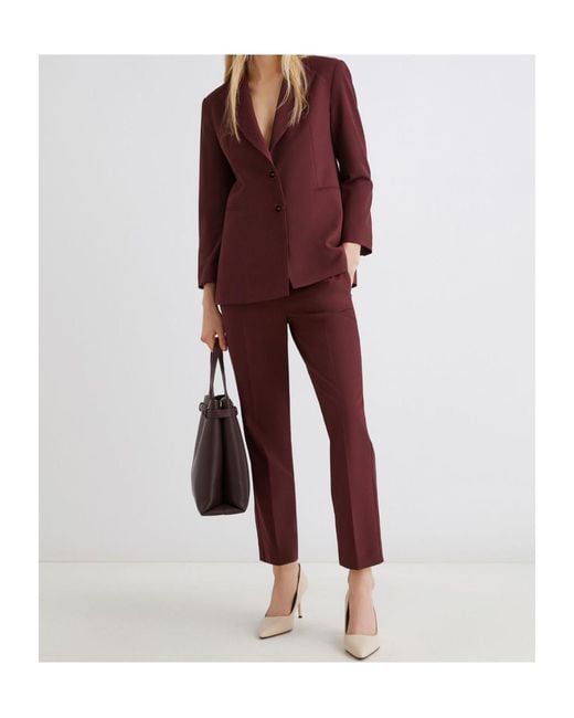 Marella Purple Viscose-Blend Canvas Blazer