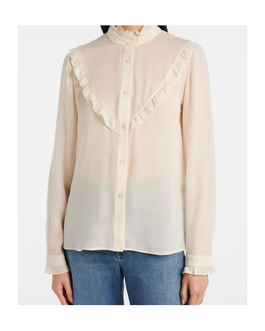 Nili Lotan White Ruffled Shirt