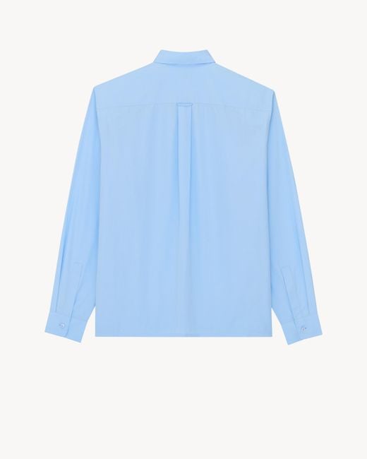 Saint Laurent Blue Long-Sleeved Shirt
