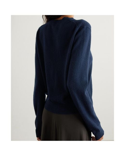 Totême  Blue Totême V-Neck Cashmere Knitted Sweater