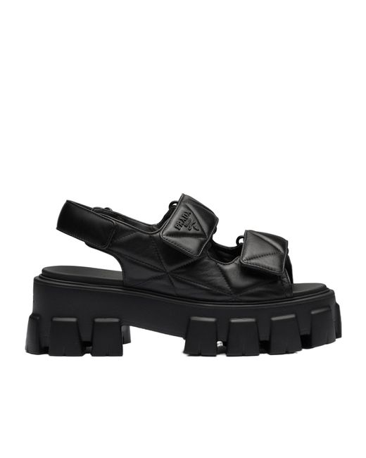 Prada Black Monolith Nappa Leather Sandals