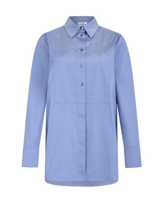 P.A.R.O.S.H. Blue Color-Block Long-Sleeve Shirt