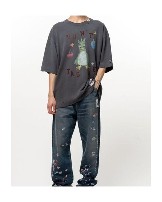 Maison Mihara Yasuhiro Gray Leon Graffiti Print T-Shirt for men