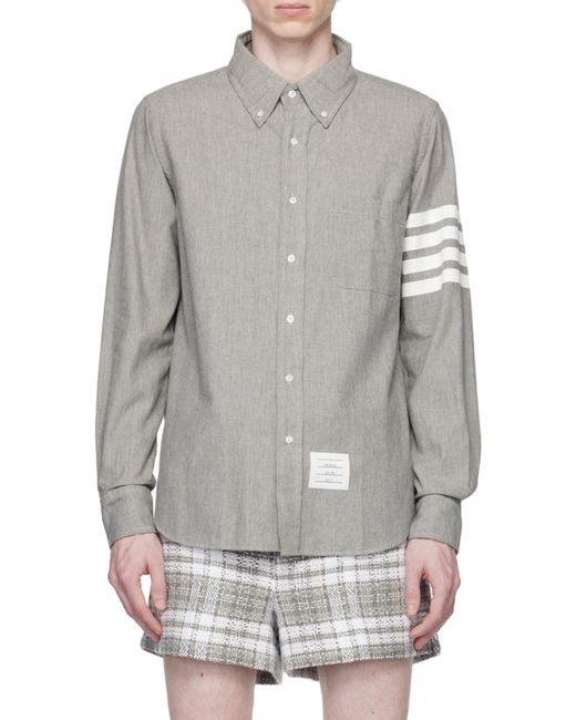 Thom Browne Gray 4-Bar Denim Shirt for men